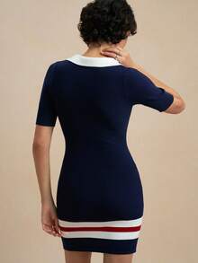 SHEIN Uhlyne Vestidos de suéter para mujer - Azul Marino - Ver 7