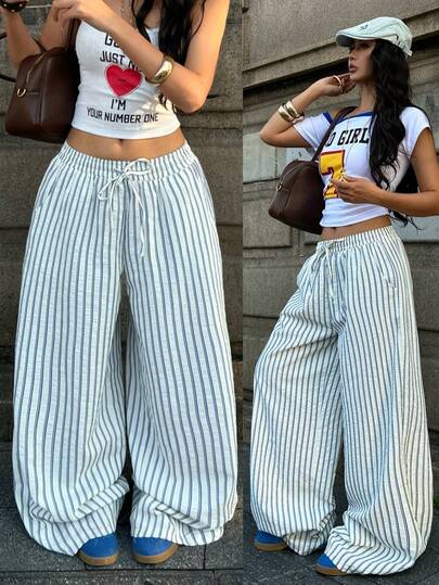 Coolane Pantalones blancos de algodón 100% lavados, de estilo minimalista básico bohemio, para conciertos de verano, salidas y playa