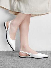 CUCCOO BIZCHIC Bailarinas de punta, zapatos bajos versátiles de mujer con estampado de cocodrilo para ir y venir, zapatos finos de slip-on - Blanco cocodrilo - Ver 4