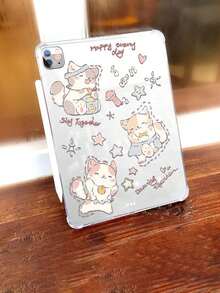 A Delicate And Cute Cartoon Cartoon Cat Double-Sided Painted Acrylic Transparent Crystal Back Cover, Shockproof And Durable, Suitable For IPad - Multicolor - View 6