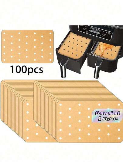 100/200/300pcs Air Fryer Oil-Absorbing Baking Paper With Holes, Non-Stick Silicone Baking Mat Air Fryer Kitchen Air Fryer Liners Air Fryer Paper Airfryer Air Frier Kitchen Accessories Kitchen Utensils