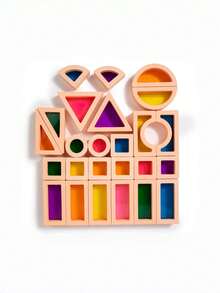 MINKOJA Wooden & Acrylic Sunlight & Color Blocks – Creative Stacking Toy For Cognitive Development & Parent-Child Interaction - Multicolor - View 15