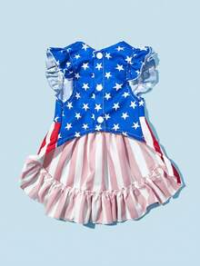 PETSIN 1 pezzo Vestito carino per animali domestici con motivo a stelle e strisce patriottico - Multicolore - Visualizzare 9