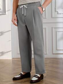 Core Aspect Celana Kasual Pria Modis dan Serbaguna dengan Tali Serut di Pinggang dan Saku, Cocok untuk Pemakaian Sehari-hari dan Bisnis - Khaki - View 5
