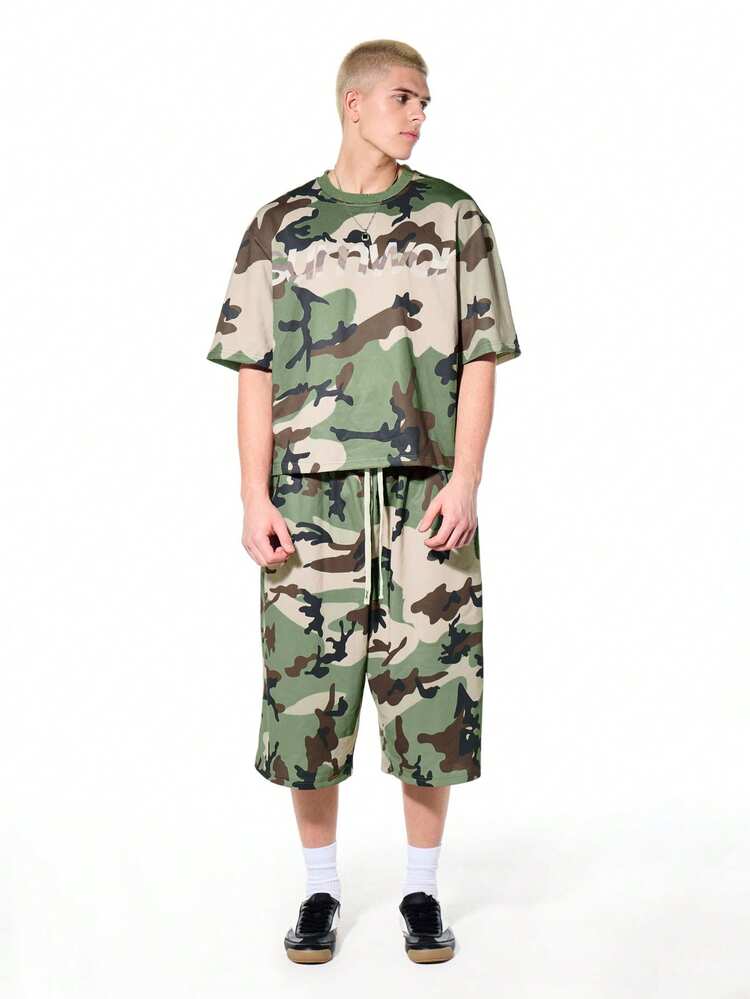 Loose Fit Camouflage Pattern Casual Sweatpants Drawstring Waist Side Pockets Perfect For Relaxed Weekend Wear Loungewear Streetwear Style