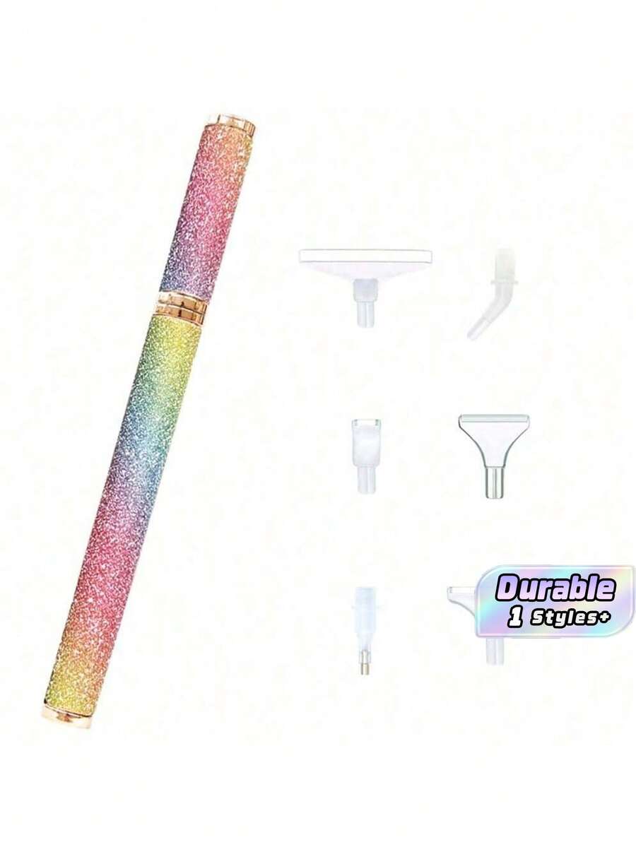 Sparkling Glitter Diamond Painting Pen Set,With 6 Replace Head,For Crafts Nail Art Cross Stitch, Rhinestone DIY Tools Kit - multicolor - View 1