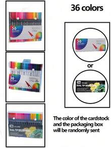 1PC Dual Tip Brush Marker Pen Fine Tip And Soft Brush Tip Art Markers For Adult Kids Coloring Hand Lettering Journaling Calligraphy Drawing Painting School Supplies With Vibrant Ink Ergonomic Grip Portable Case - various - View 17