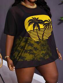 SHEIN CURVE+ Bộ bikini tối giản dành cho nữ cỡ lớn, gồm áo thun và áo ba lỗ, quần short, thích hợp mặc hàng ngày trong các kỳ nghỉ hè ở bãi biển. Bộ đồ bơi ba mảnh cỡ lớn, dành cho người có thân hình đầy đặn, trang phục đi biển Hoho cho nữ/váy đi biển/trang phục nghỉ mát ở bãi biển/đồ dùng cần thiết khi đi biển/váy tốt nghiệp/váy dự tiệc trà mùa hè/phong cách đồng quê/trang phục nghỉ mát ở bãi biển/trang phục đi biển/đồ bơi đi biển. - Màu vàng - Xem 6