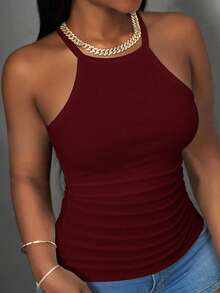Slaydiva Áo tank top nữ màu trắng trơn, cổ tròn, lưng chữ Y, kiểu dáng trễ vai, cơ bản, đa năng, phong cách thường ngày, hợp xu hướng Xuân/Hè 2026. Thích hợp cho các buổi hẹn hò, ngày Valentine, mùa cưới, tiệc tùng, câu lạc bộ gợi cảm, thể thao, yoga, kỳ nghỉ, bãi biển, phong cách boho, bãi biển đầy cát, trở lại trường học, đi chơi hàng ngày, tiệc tùng, tiệc trà chiều, trang phục ăn sáng muộn, trang phục sân bay. - Màu Đỏ Sâu - Xem 7
