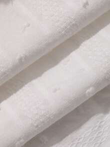 Dazy Plus 3件套度假风大码女式白色波点纹理面料睡衣套装，春夏款 - 白色 - 查看 3