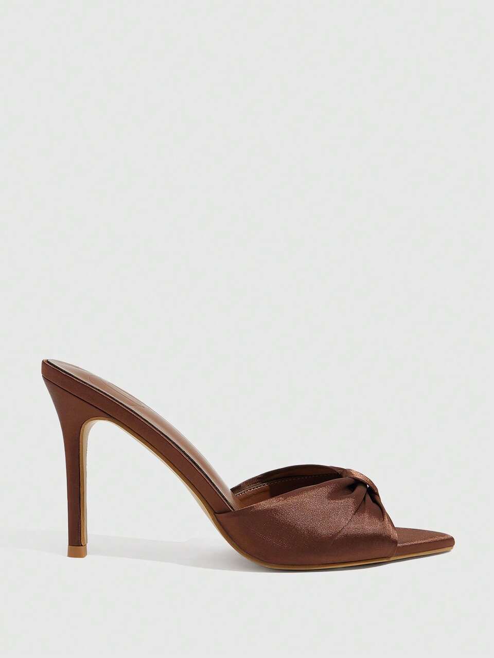 CUCCOO SZL Women Shoes Bronze Satin Satin Pleated Elements Fashion Sexy Pointed Stiletto Sandals