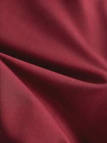 EMERY ROSE Áo thun cotton mùa hè dành cho nữ, chất liệu dệt kim, co giãn, ôm sát, cổ tròn, tay raglan, có nút trang trí, thắt eo, thời trang, thanh lịch, thoải mái. - Đỏ - Xem 5