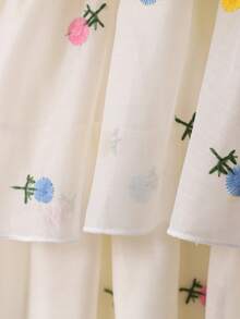 SHEIN Genkimix Kids 女童刺繡花卉雪紡分層無袖A字洋裝，適合畢業典禮、婚禮、派對 - 彩色 - 查看 8