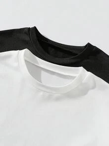 SHEIN Genkimix Kids 兒童 3 套夏季休閒圓領 T 恤短褲套裝 灰色黑色白色 - 彩色 - 查看 3