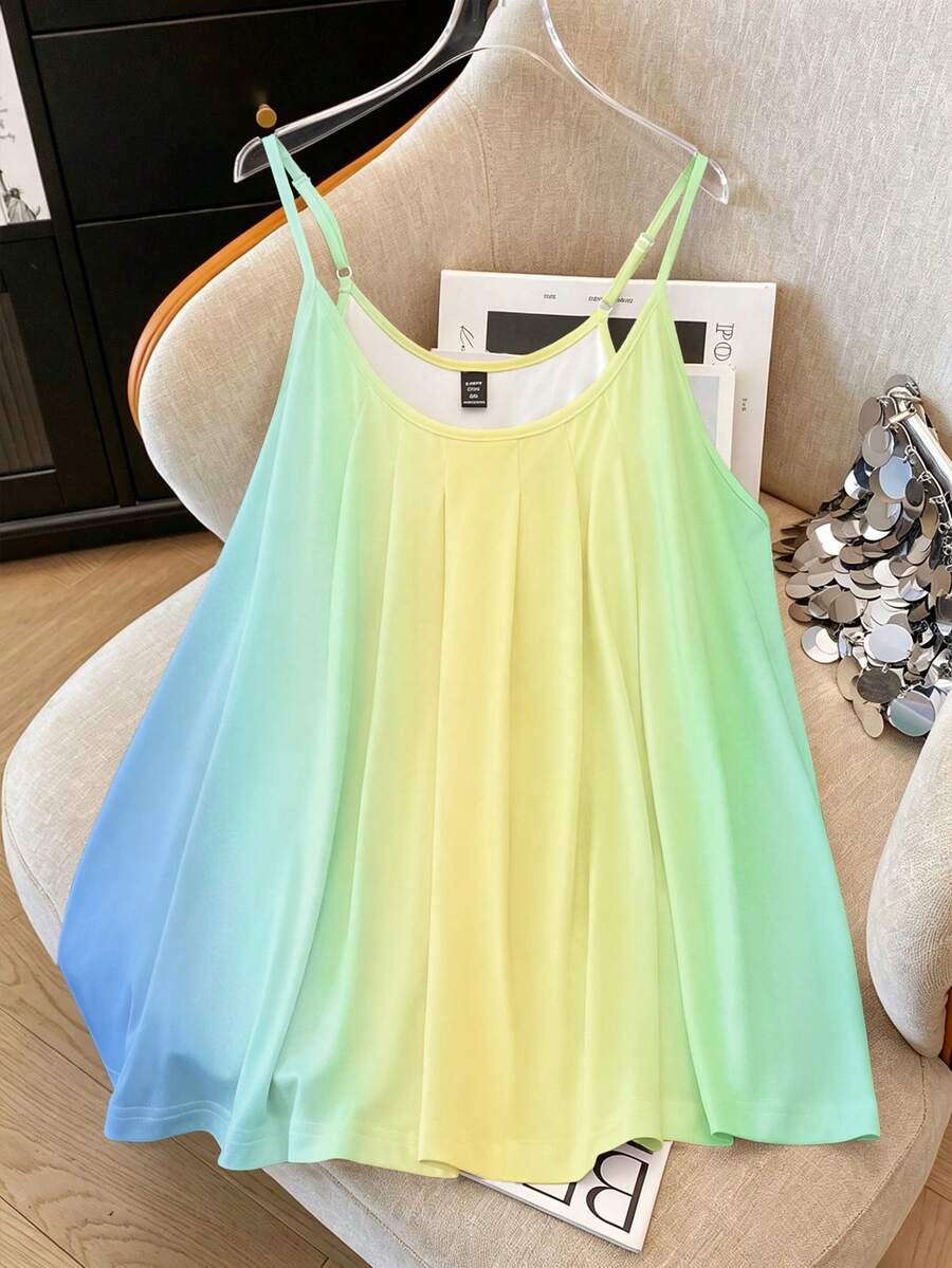 GlowEve CURVE Canotta casual oversize da donna con colore sfumato, magliette estive da donna con grafica - Multicolore - Visualizzare 1