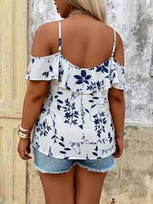 Breezaya Plus Size Women's Printed Shirt, Suitable For Dates, Romantic Vacations, Casual Daily Wear, Versatile Fashion, Spring/Summer - Multicolor - View 2