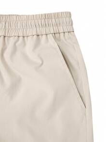 Manfinity LEGND Men's Elastic Waist Drawstring Casual Street Cargo Pants - Khaki - View 3