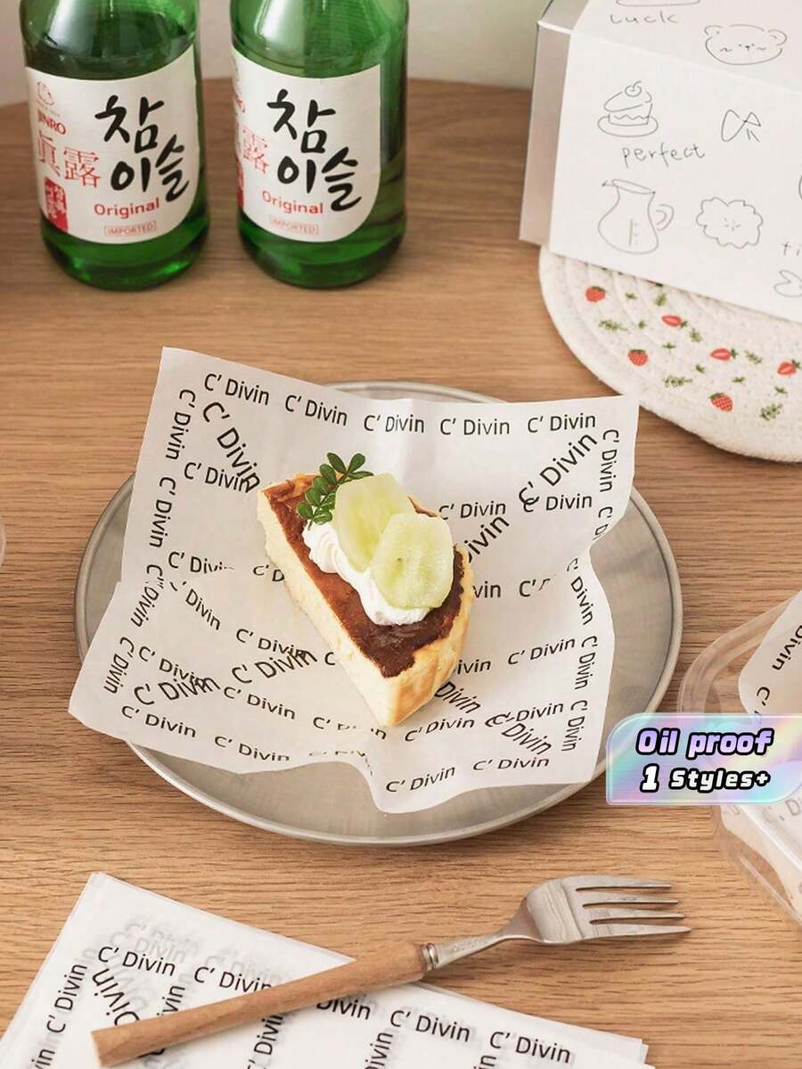 100pcs Greaseproof Paper, Table Paper, 7.08*7.08 Inches (About 18*18 Cm) Non-Stick Pre-Cut Baking Parchment Paper, Suitable For Baking, Barbecuing, Air Fryers, Cooking, Etc. Ideal For Breads, Cakes, Biscuits - White - View 1