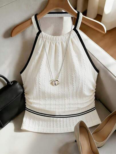Franclia Women's Sexy Spaghetti Strap Ruched Cropped Tank Top, Sleeveless Casual Slim Fit White Summer Vest, Summer Blouse, Women's Summer Outfit, Women's Easter Blouse, Party Blouse, Women's Elegant Party Blouse, Women's Holiday Outfit, Women's Beach Outfit, Beach Outfit, Women's Elegant Blouse, Women's Casual Blouse, Contrast Color Blouse, White Blouse, Spaghetti Strap Blouse, Women's Holiday Outfit, Women's Sportswear, Women's Social/Formal Blouse, Contrast Color Blouse, Sexy Blouse, Textured Blouse
