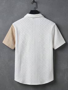 Manfinity CasualCool Áo sơ mi nam tay ngắn phối màu tương phản, kiểu dáng thường ngày. - Nhiều màu - Xem 2