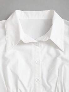 Sweetra Blouse blanche rétro française cintrante à la taille, nouvelle conception estivale de Top de travail élégant à manches bouffantes et taille froncée, polyvalent pour le bureau, les sorties décontractées, les rendez-vous, les rassemblements entre amis, les occasions d'affaires légères - Blanc - Voir 4