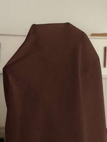 SHEIN 孕妇纯色圆领荷叶边下摆休闲背心 - 咖啡棕 - 查看 8