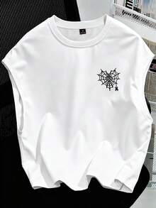 STYNVO Áo tank top nam ngắn ôm sát, thêu họa tiết mạng nhện, thích hợp cho các hoạt động thường ngày, kỳ nghỉ, du lịch, bơi lội, tiệc tùng, bãi biển và chụp ảnh. - trắng - Xem 2