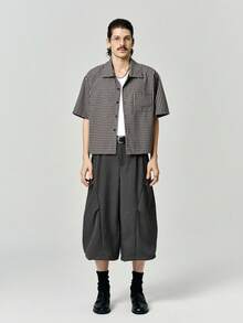 STYNVO Camisa de bolsillo de un solo pecho con rayas versátil y de moda para hombres - Café integral - Ver 4