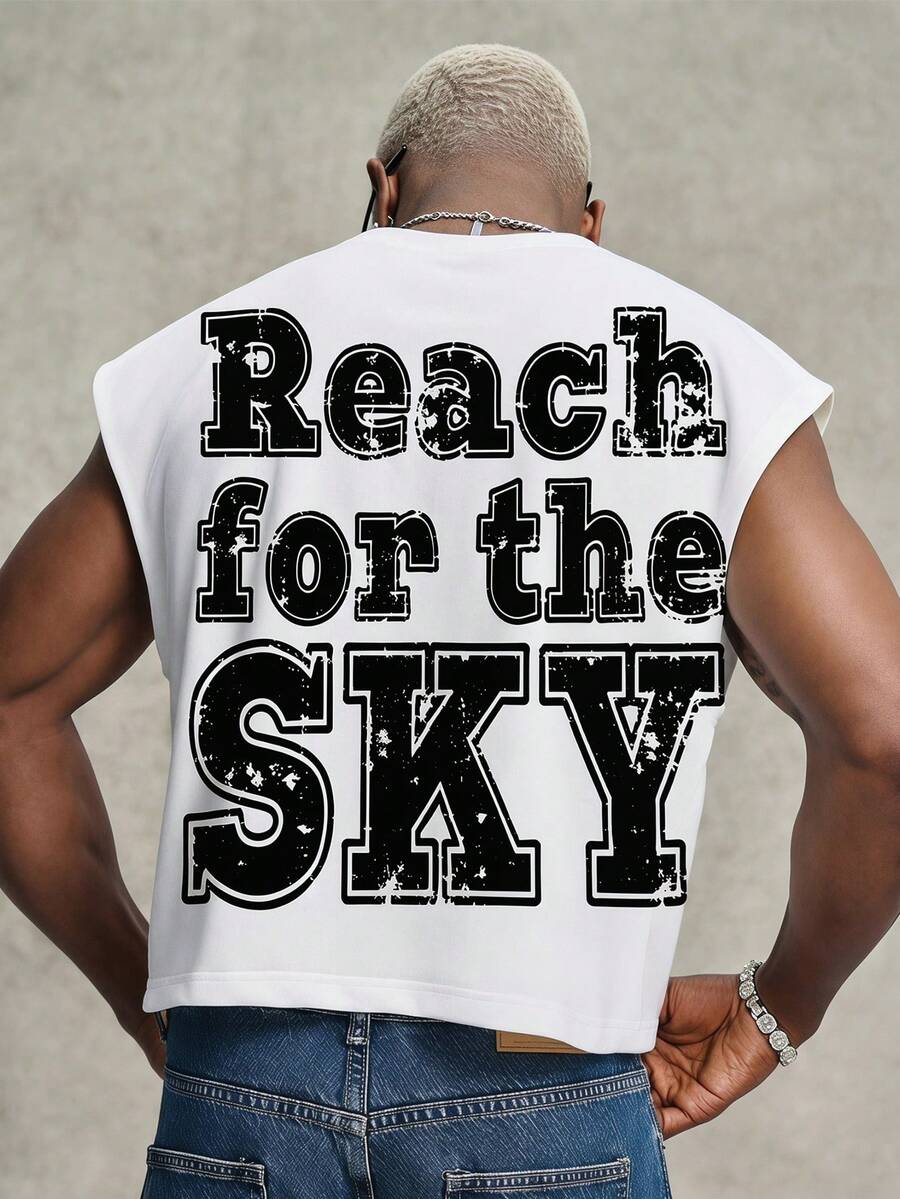 PAVTROS Men's Fashion Sleeveless White Loose Short Tank Top, Suitable For Summer Wear, Also A Great Gift For Friends, Holiday - White - View 1