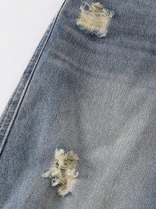 SHEIN Denimly 春夏新款男童淺藍色牛仔寬鬆鬆緊腰長褲，舒適好穿，可搭配簡單T恤或襯衫打造休閒時尚造型，亦有卡通印花款可展現俏皮風格，適合校園、戶外、旅行、家庭活動與派對等多用途穿搭 - 藍色 - 查看 6