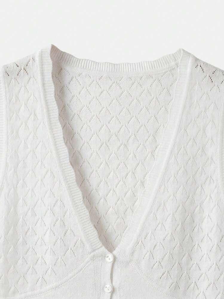 White Fine-Knit Cotton Top With A V-Neckline And Button-Front Opening Cute Chic French Style White Cotton Top Holiday Top Beach Top Summer Holiday Top Casual Top
