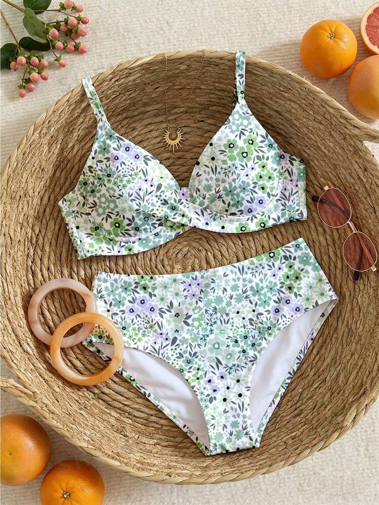 Swim Mod 2026 New Summer Beach Vacation Elegant Sweet Abstract Tie