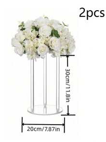 Soporte de flores de acrílico para boda, decoración de escenario transparente, decoración de pasillo de mesa de fiesta - transparente - Ver 10