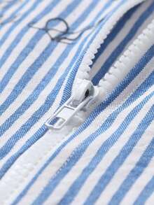 STYNVO Men's Casual Striped Letter Print Short Sleeve Shirt, Summer - Multicolor - View 4