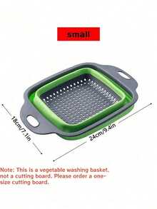 1 Juego de tabla de cortar plegable - Tabla de cortar plegable apta para lavavajillas, tazón de preparación con colador incorporado para frutas y verduras y base antideslizante - Rejilla para fregadero de cocina de 8.5 cuartos - Diseño ahorra espacio, adecuado para autocaravanas, apartamentos y viajes de camping - Verde - Ver 13