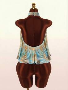 Amplova 2026 New Arrival Asymmetrical Oil Painting Pattern Women Tank Top, Summer - Yellow - View 7