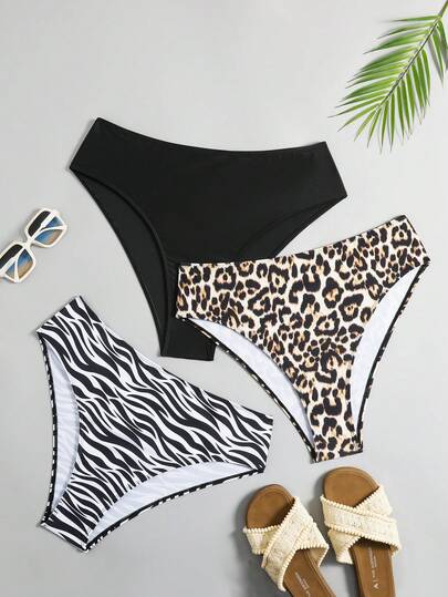 Swim Lushoire Bộ 3 quần bikini tam giác cỡ lớn dành cho nữ, thích hợp cho kỳ nghỉ hè và đi biển.