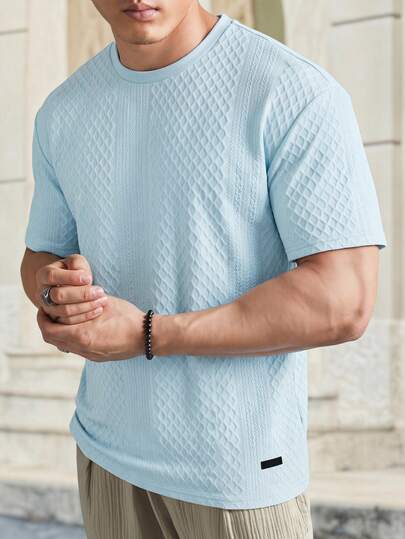EASEVO Camiseta de manga corta de unicolor casual para hombres de talla grande, verano