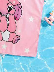 SHEIN Bubblio Áo khoác ngoài cho bé gái màu hồng dễ thương, họa tiết hoạt hình, có mũ trùm đầu, dáng rộng. - Nhiều màu - Xem 2