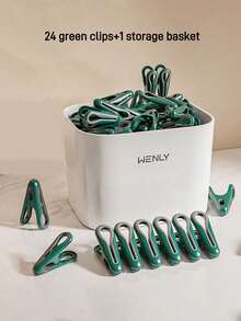 12/24/36pcs Clotheslines, Leaving No Marks, Strong Fixed Sock Clips, Suitable For Storage Baskets, Multi-Purpose Plastic Clips, Household Windproof And Anti Slip Dormitory Supplies (Storage Basket+Traceless Peacock Clip) - Multicolor - View 20