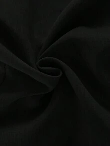 Auralis 大码女式春夏时尚优雅宽松舒适日常棕色短袖上衣，金属扣V领，夏季穿搭，女士衬衫，外出上衣 - 黑色 - 查看 7