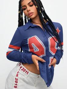 Gowayae Gowayae 女款夏季上衣 2026嘉年華主題 女款海灘度假穿著 休閒襯衫 大尺寸數位印花網紗襯衫 - 彩色 - 查看 6