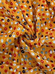 Flirla Mono de gasa floral elegante y cómodo para mujer de talla grande, adecuado para la playa, viajes, exteriores y uso diario - Naranja - Ver 3