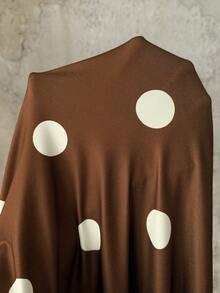 Roveilla Plus Size Vintage 1920s French Style Brown Polka Dot Spaghetti Strap Deep V Twist Waist A-Line Dress Vacation Summer - Brown - View 9