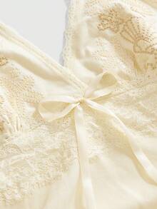 ROMWE Avant Y2K Tropical Sexy Beach Vacation Island Shell Starfish Embroidered Halter Neck Tank Top For Women White Summer - Light Yellow - View 3