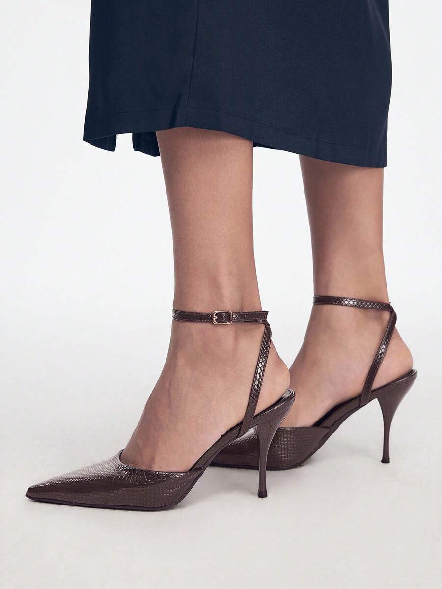 Mnmlis Elegant Workplace Daily High Heels Women Pointed Thin Heel Comfortable Insole Shoes - Brown - View 1