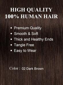 12-22 Inch 50s 8D Hair Extensions Straight Human Hair With Tiny Beads Dark Brown Invisible Mini Silicone Micro Bead Extensions For Caucasian Women  No Glue Sew-In Required Real Cold Fusion Tiny Beads Volume Length Soft Smooth - S02 - View 2