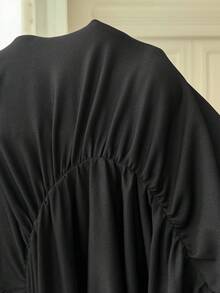 SHEIN EZwear 黑色休闲加大码抹胸连衣裙 - 黑色 - 查看 8