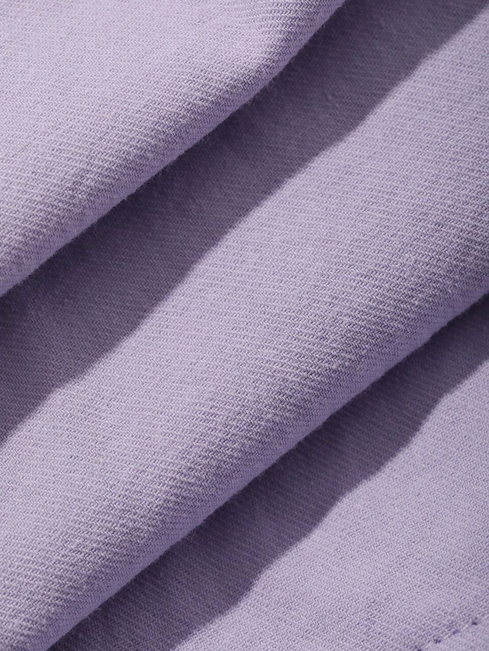 Dazy Plus 2pcs/Set Casual Cute Ruffle Trim Solid Color Loose Short Sleeve Top And Long Pants Pajama Set, Purple Plus Size For Women, Spring/Summer