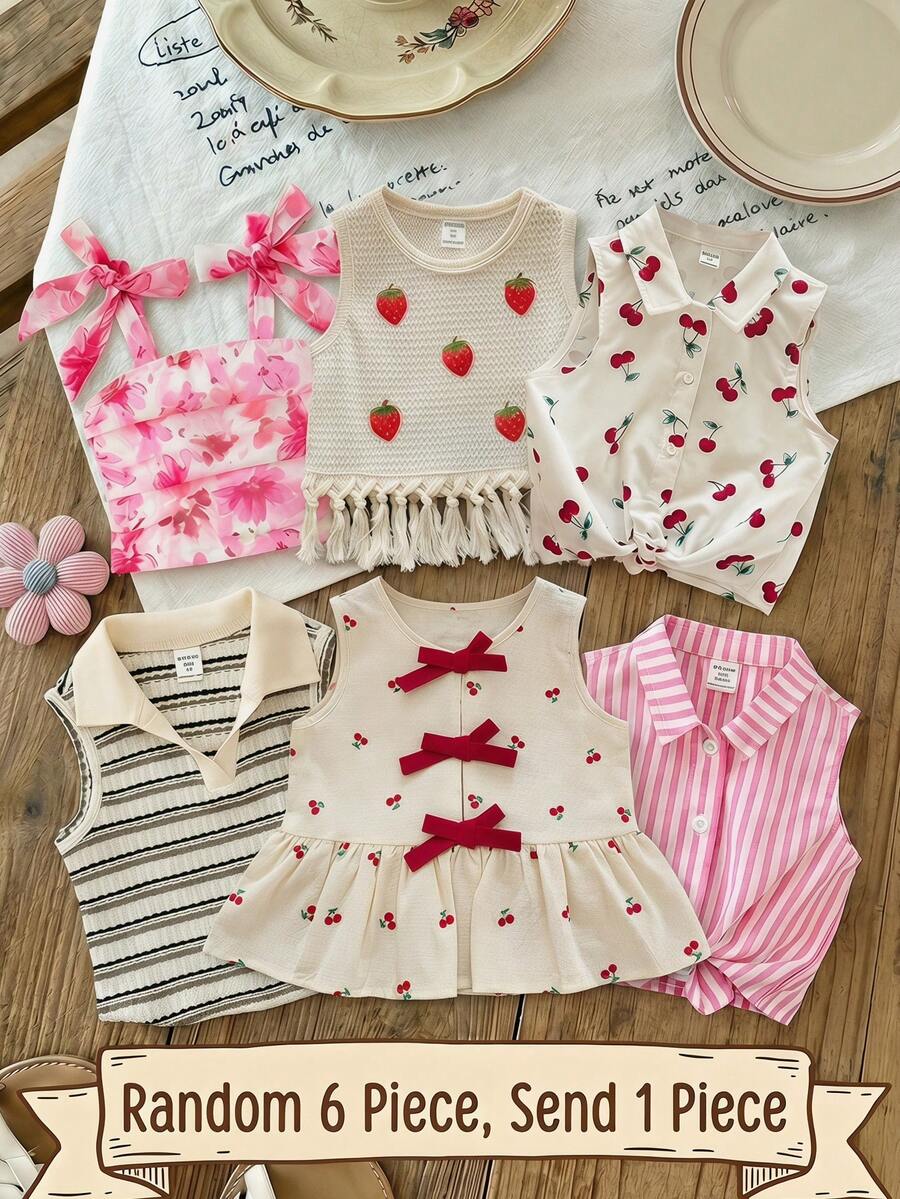 LMoss Kids Young Girl Woven Red And White Checkered Hollow Embroidered Casual Cute Shirt Family Matching Summer - White - View 1